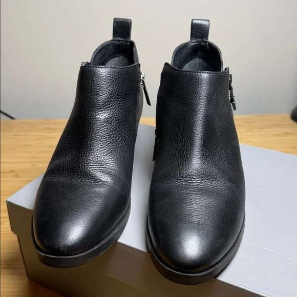 Vionic Black Leather double Side-Zip Booties - Picture 3 of 10